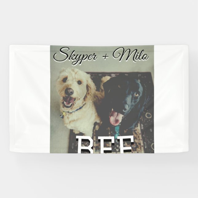 Banderoles Animaux de compagnie amis besties ajouter nom anim (Horizontal)