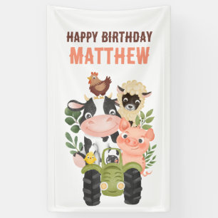 Banderoles Animaux de ferme Baa Moo Vache sainte 1er 2e anniv