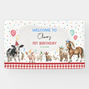 Banderoles Animaux de ferme Balloon Confetti Garçon fête d'an