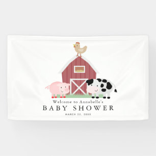 Banderoles Animaux de ferme Barnyard Baby shower blanc Bienve