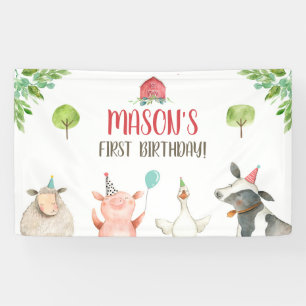 Banderoles Animaux de ferme Fille Anniversaire Barnyard Conte