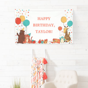 Banderoles Animaux de fête avec ballons Anniversaire personna
