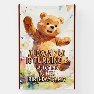 Banderoles Animaux pour Anniversaire d'Enfant - Ourson Mignon