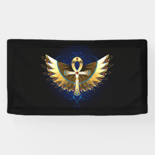 Banderoles Ankh or avec ailes
