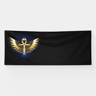 Banderoles Ankh or avec ailes
