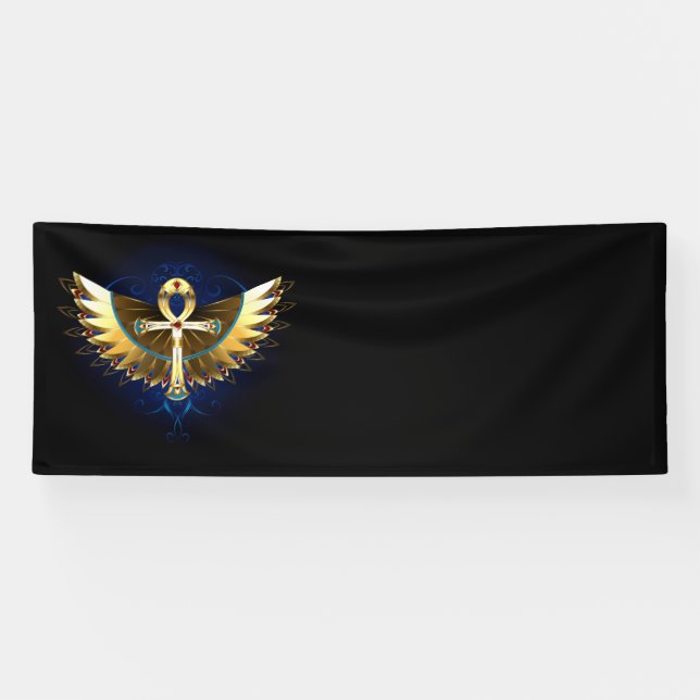 Banderoles Ankh or avec ailes (Horizontal)