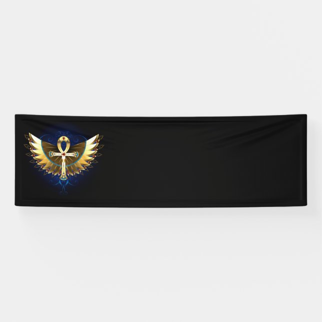 Banderoles Ankh or avec ailes (Horizontal)