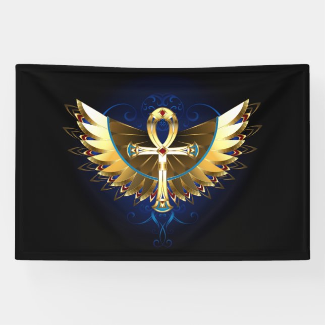 Banderoles Ankh or avec ailes (Horizontal)