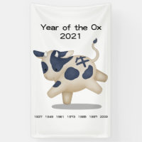 Année de l'animal zodiaque Ox Cute 2021