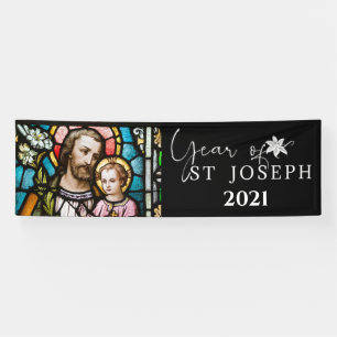 Banderoles Année de Saint-Joseph en verre de verre Jésus re