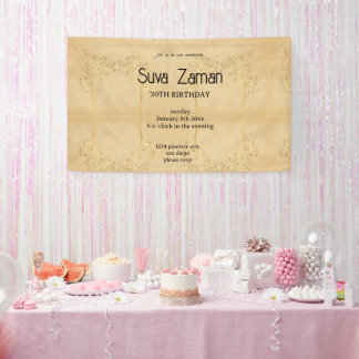 Banderoles Anniversaire 20 Ans Élégant Simple Mignon Gris
