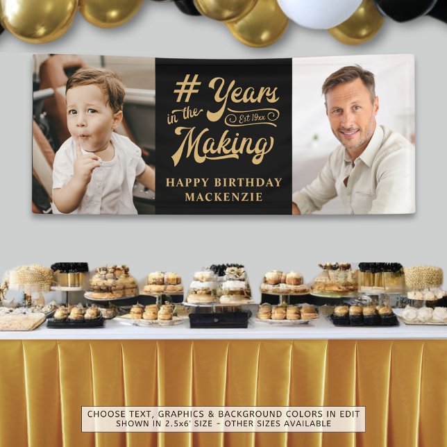 Banderoles Anniversaire 2 Photos Années dans la fabrication d (Créateur téléchargé)