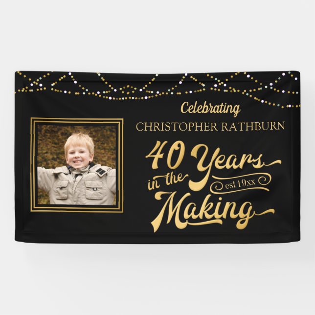 Banderoles Anniversaire 40 ans | 40 ANS DANS LA FABRICATION D (Horizontal)