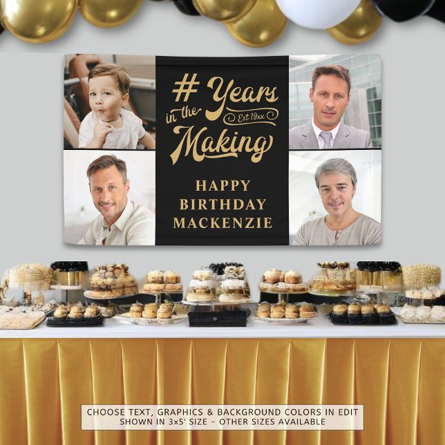 Banderoles Anniversaire 4 Photos Années dans la fabrication d (Créateur téléchargé)