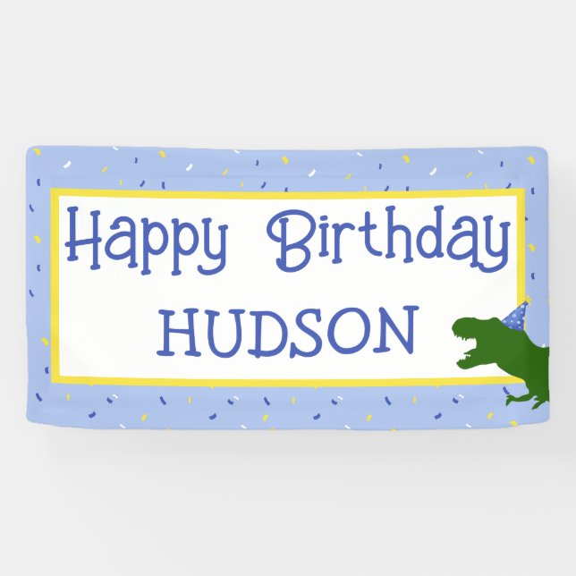 Banderoles Anniversaire "Anniversaire-Saurus" Dinosaure (Horizontal)