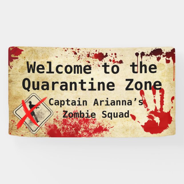 Banderoles Anniversaire Apocalypse Zombie | Biohazard Hallowe (Horizontal)