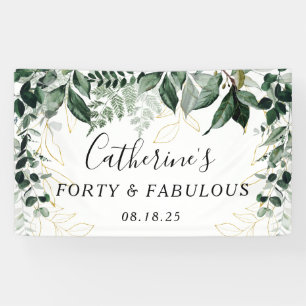 Banderoles Anniversaire, Aquarelle Botanique Verdure