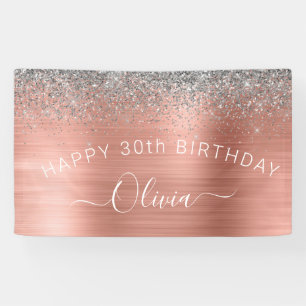Banderoles Anniversaire Blush Rose Rose Gold Parties scintill