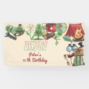 Banderoles Anniversaire camping nature randonnée pour enfants