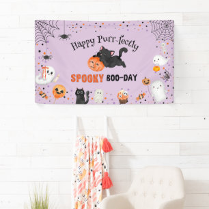 Banderoles Anniversaire chaton Halloween parfaitement effraya