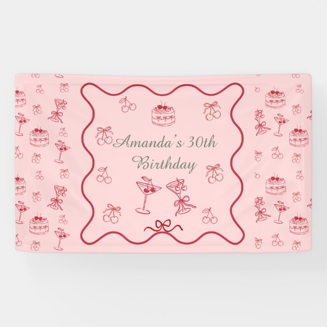 Banderoles Anniversaire Cherry on Top (Horizontal)