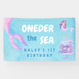 Banderoles Anniversaire de 1 an de sirène UNDER l'océan Bleu 