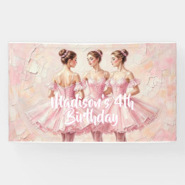 Banderoles anniversaire de ballerine rose coquette