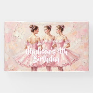 Banderoles anniversaire de ballerine rose coquette