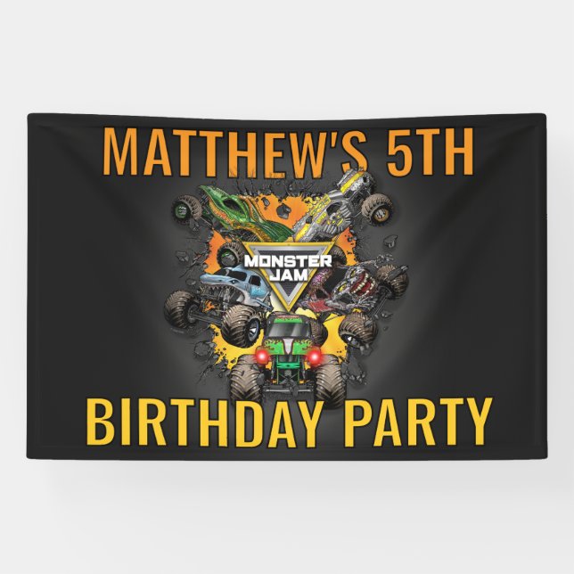 Banderoles Anniversaire de camions Monster Jam (Horizontal)