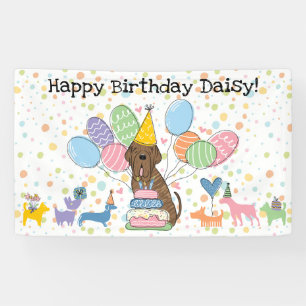Banderoles Anniversaire de Chien Mastiff Napolitain Bringé