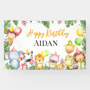 Banderoles Anniversaire de enfant de Safari Animaux