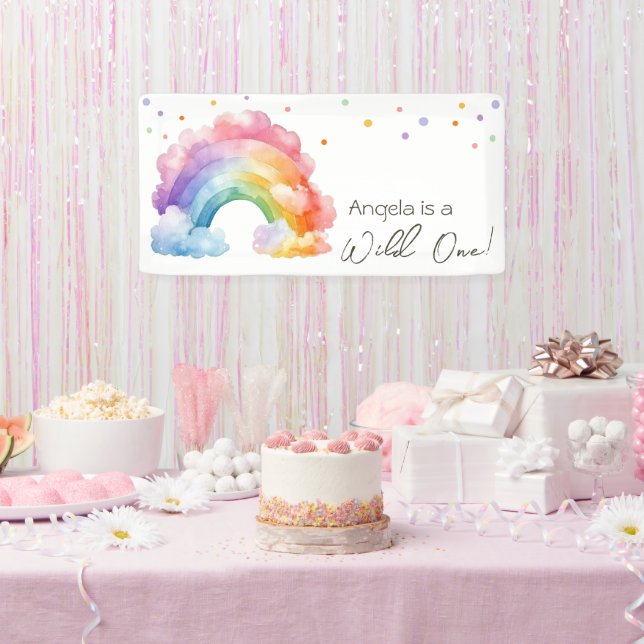 Banderoles Anniversaire de enfant Rainbow Wild One (Fête)