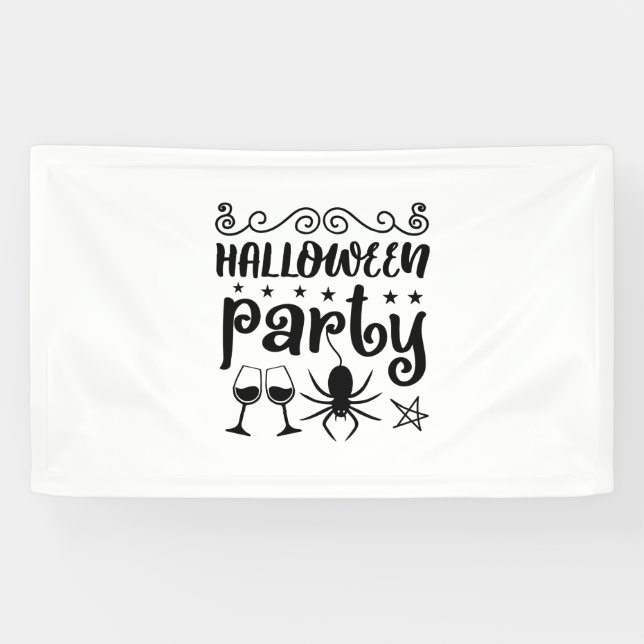 Banderoles Anniversaire de la fête d'Halloween (Horizontal)