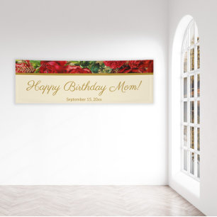 Banderoles Anniversaire de la mère des Roses rouges Vintages