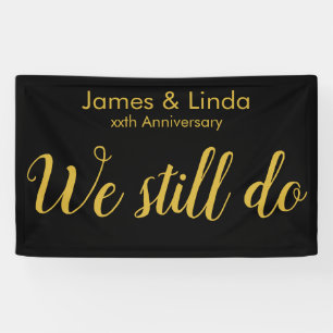 Banderoles Anniversaire de l'or noir Vow Renouvellement fond