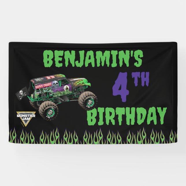 Banderoles Anniversaire de Monster Jam Grave Digger (Horizontal)