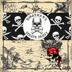 Banderoles anniversaire de pirate sous le thème de la mer