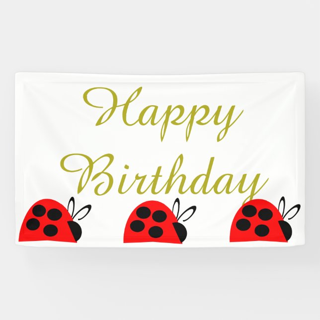 Banderoles Anniversaire de Red Ladybug (Horizontal)
