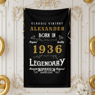 Banderoles Anniversaire des 90 ans personnalisé Né en 1936 Fê