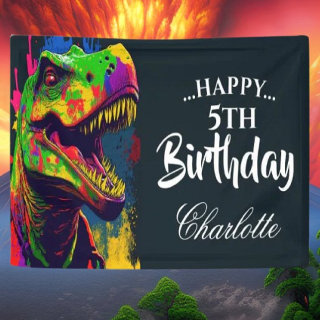 Banderoles Anniversaire des Dinosaures de Roar (Bring your dream party to life with our selection of quality Dinosaur themed party supplies)