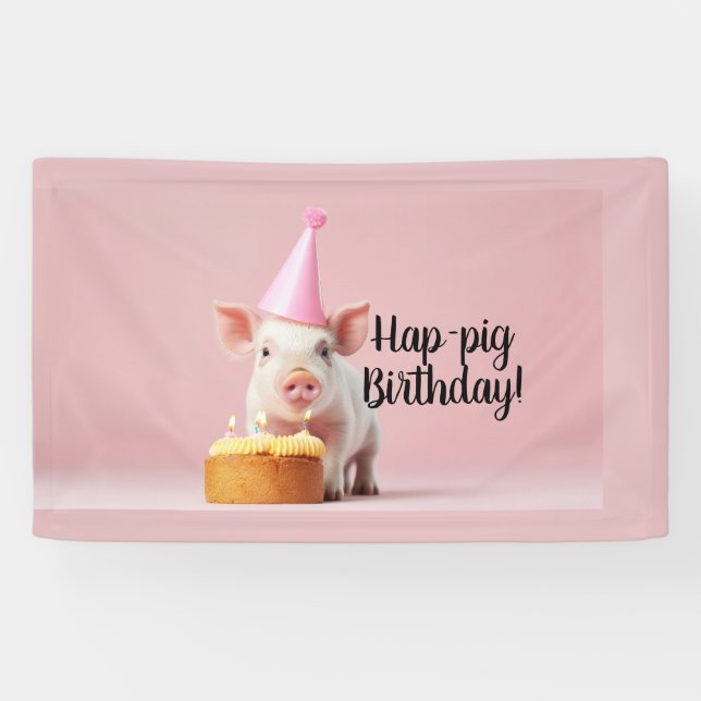 Banderoles Anniversaire du cochon de lait ! (Horizontal)