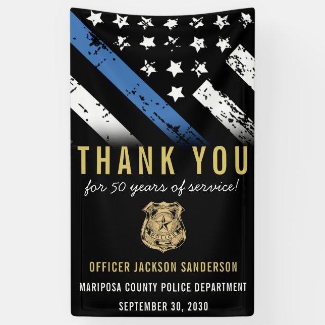 Banderoles Anniversaire du Parti de la retraite de la police  (Vertical)