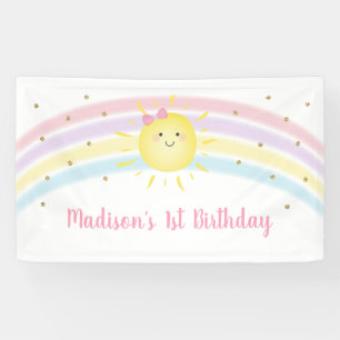 Banderoles Anniversaire du Sunshine Rainbow Pink Gold Pastel