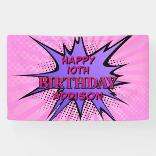 Banderoles Anniversaire du super-héros des filles