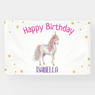 Banderoles Anniversaire Filles Licorne Paillettes