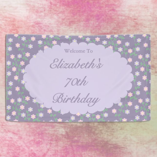 Banderoles Anniversaire Fleur Foncé (Créateur téléchargé)