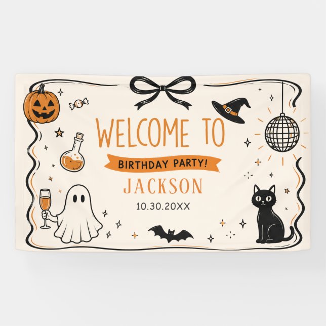 Banderoles Anniversaire Ghost Halloween (Horizontal)