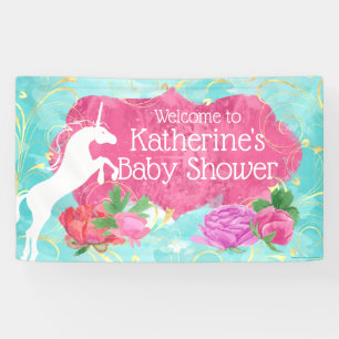 Banderoles Anniversaire lumineux sautant de filles de licorne