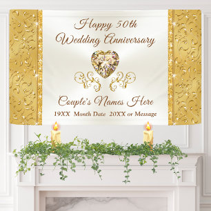 Banderoles Anniversaire Mariage d'or, Personnalisé