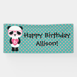 Banderoles Anniversaire mignon de panda